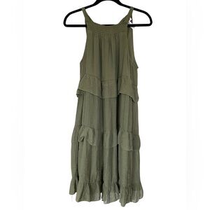 Grace + Karma Green Tiered Halter Dress